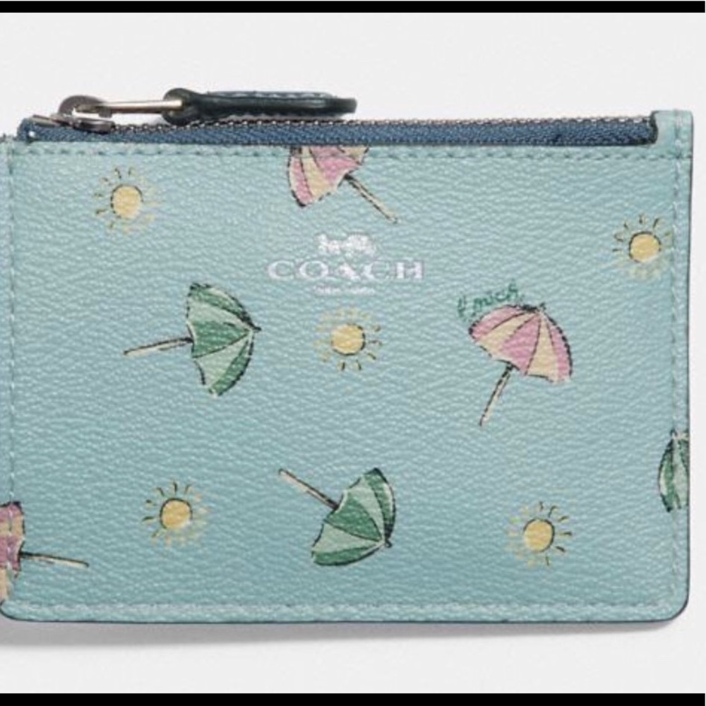🎉SOLD🎉COACH Mini Skinny Id Case Beach Umbrella - Picture 3 of 4